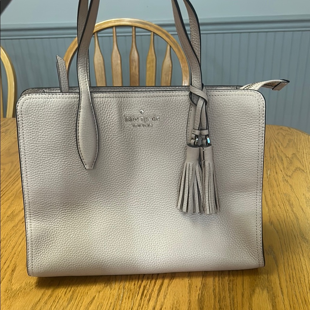 Kate Spade Gray Leather Tote Bag